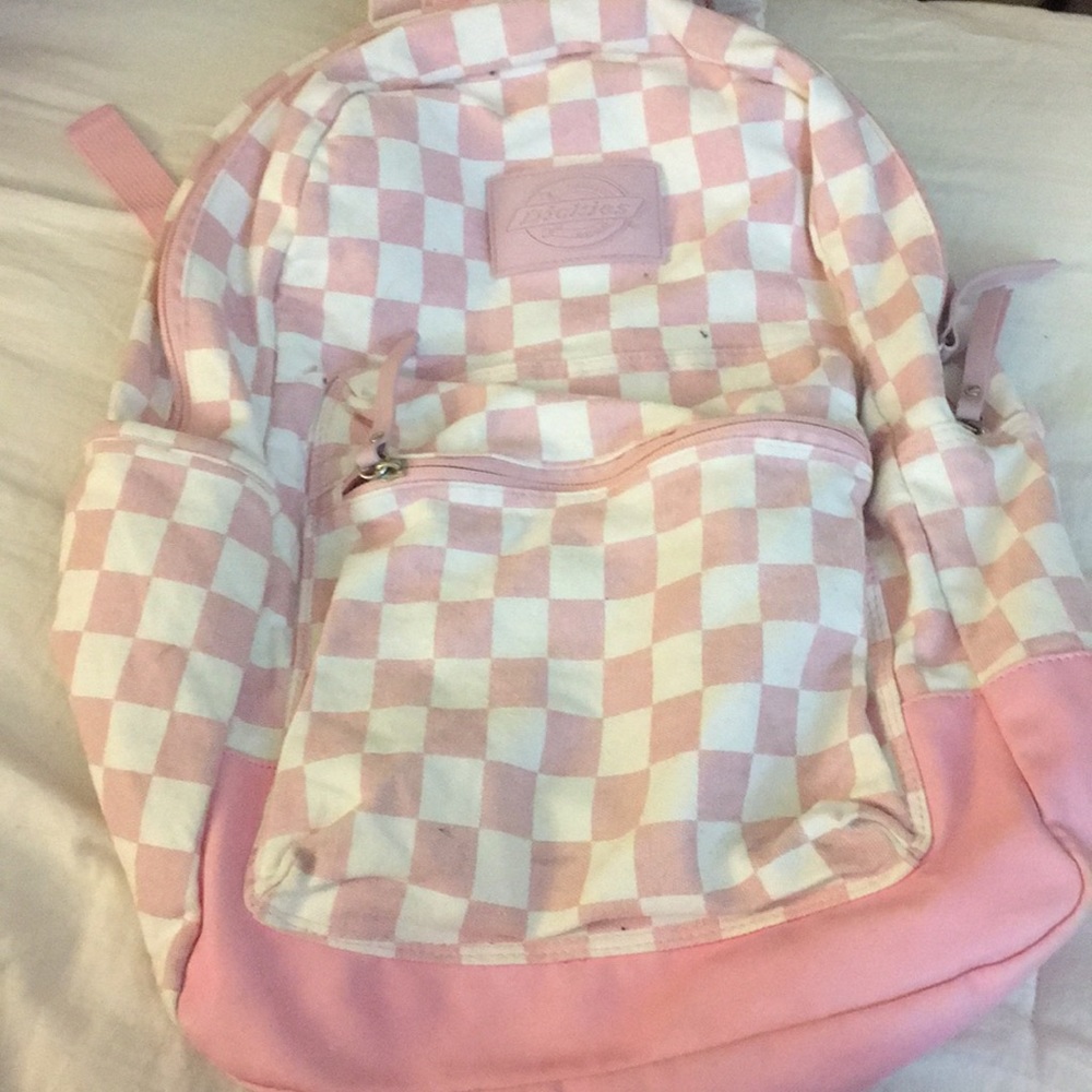 Dickies pink checkered backpack